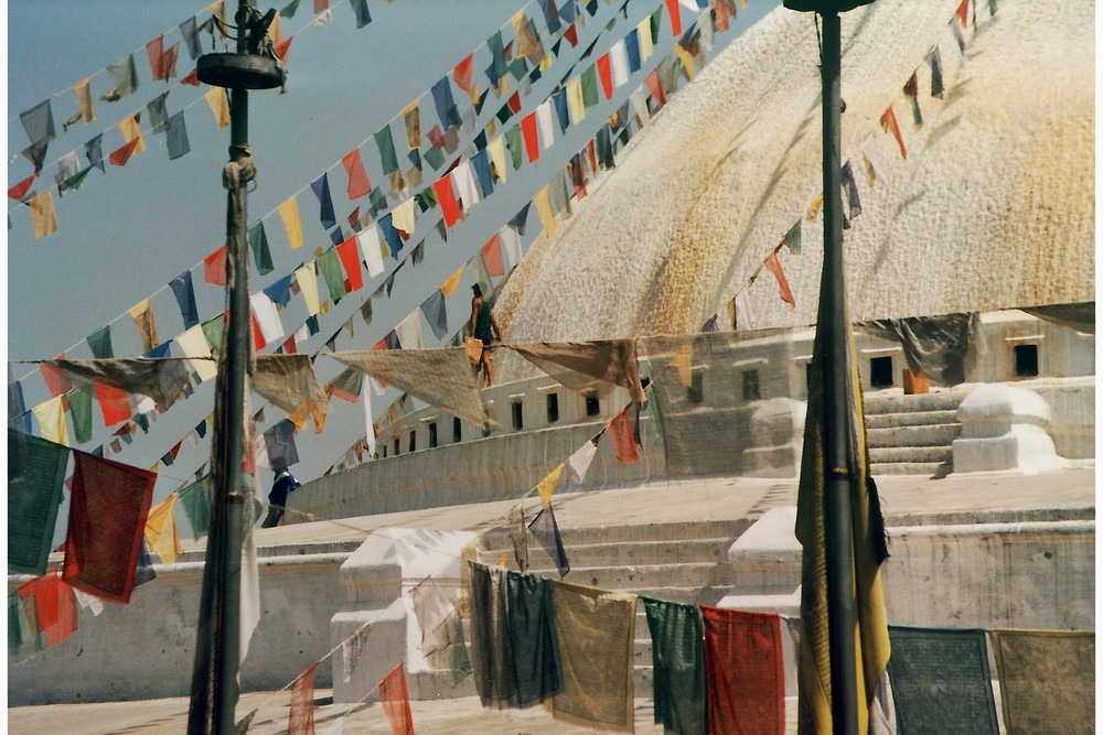 Windpferde Bodnath Kathmandu Nepal