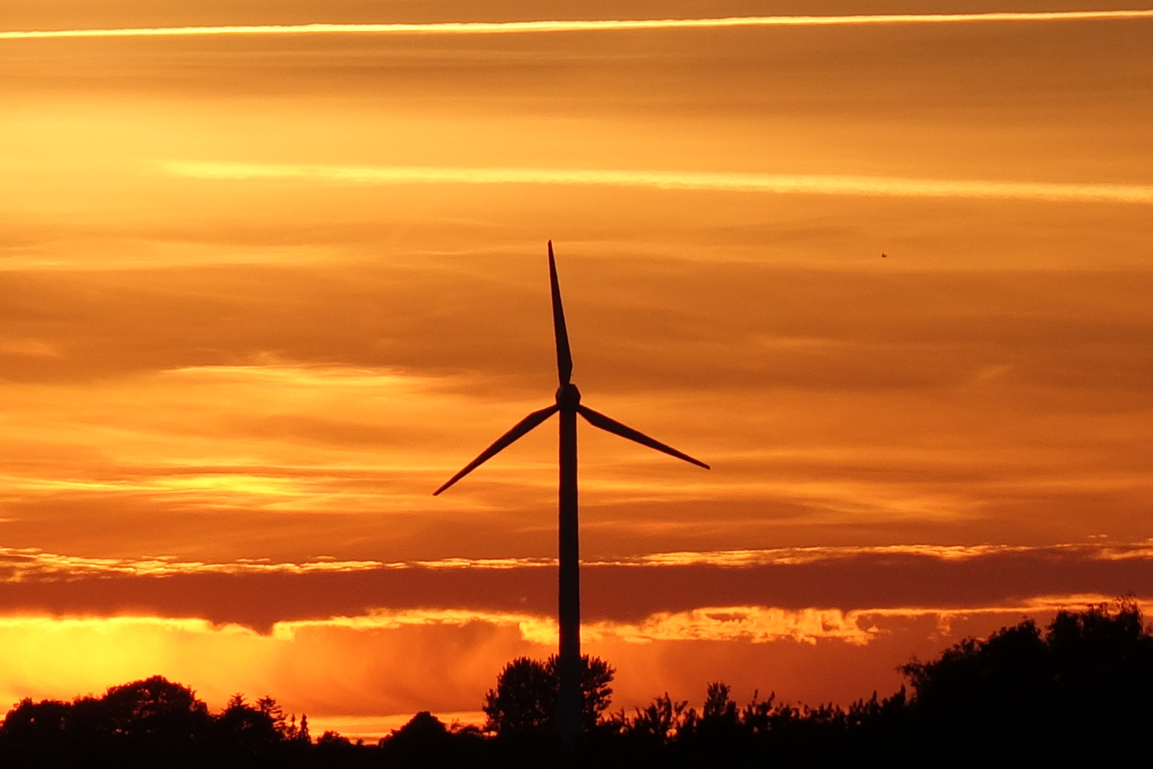 Windrad im Sonnenuntergang