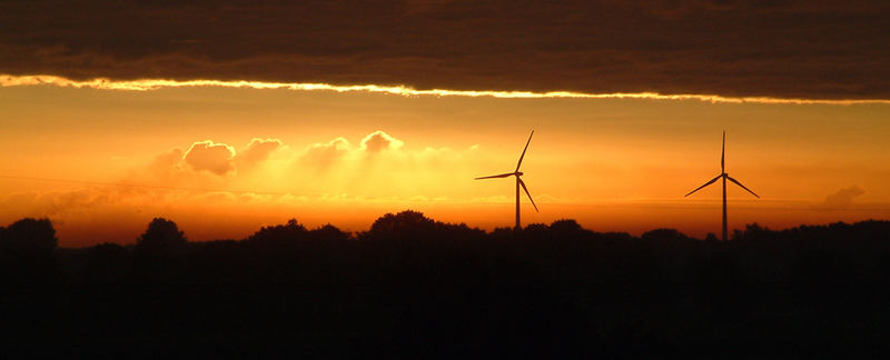 Windräder am Abend