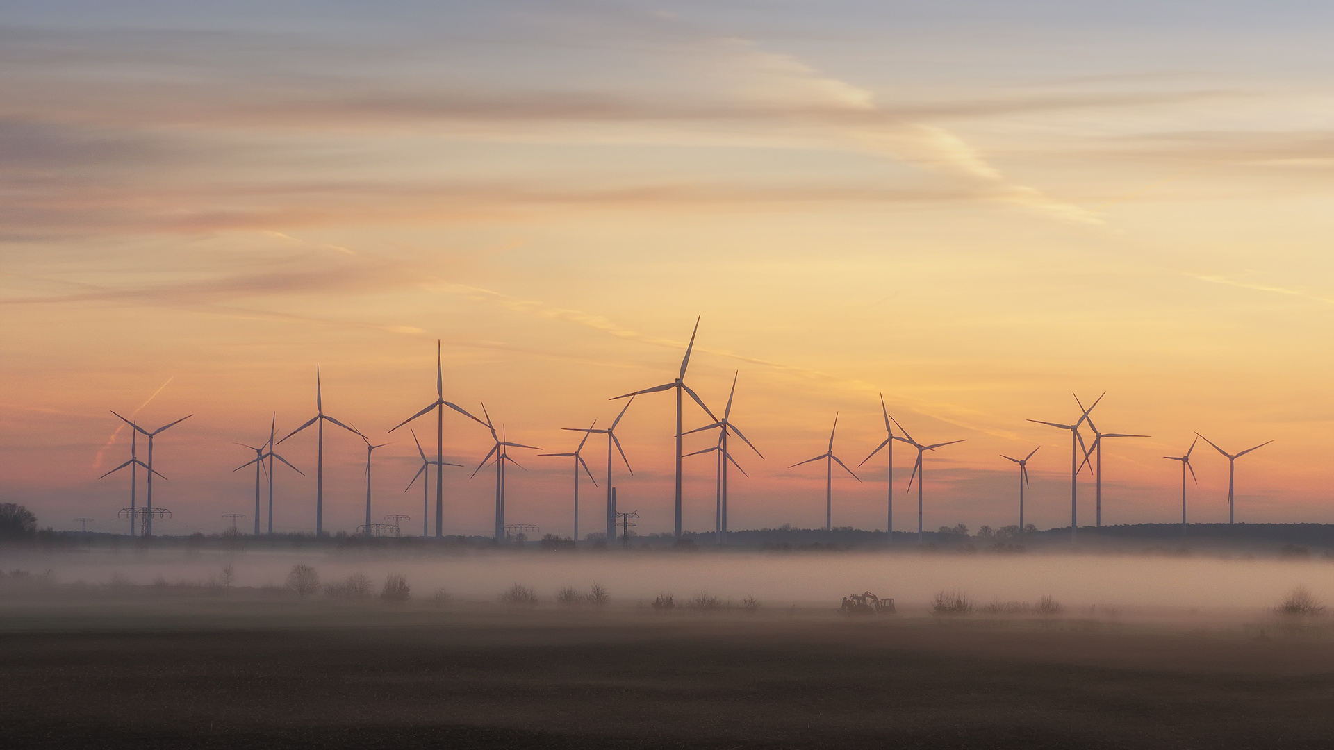 Windräder am Morgen