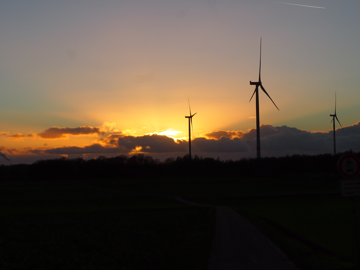 Windräder im Gegenlicht