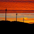 Windräder im Sonnenaufgang