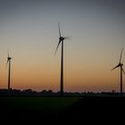 Windräder im Sonnenuntergang 