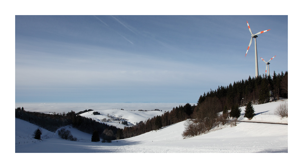 Windräder üder Nebelmeer