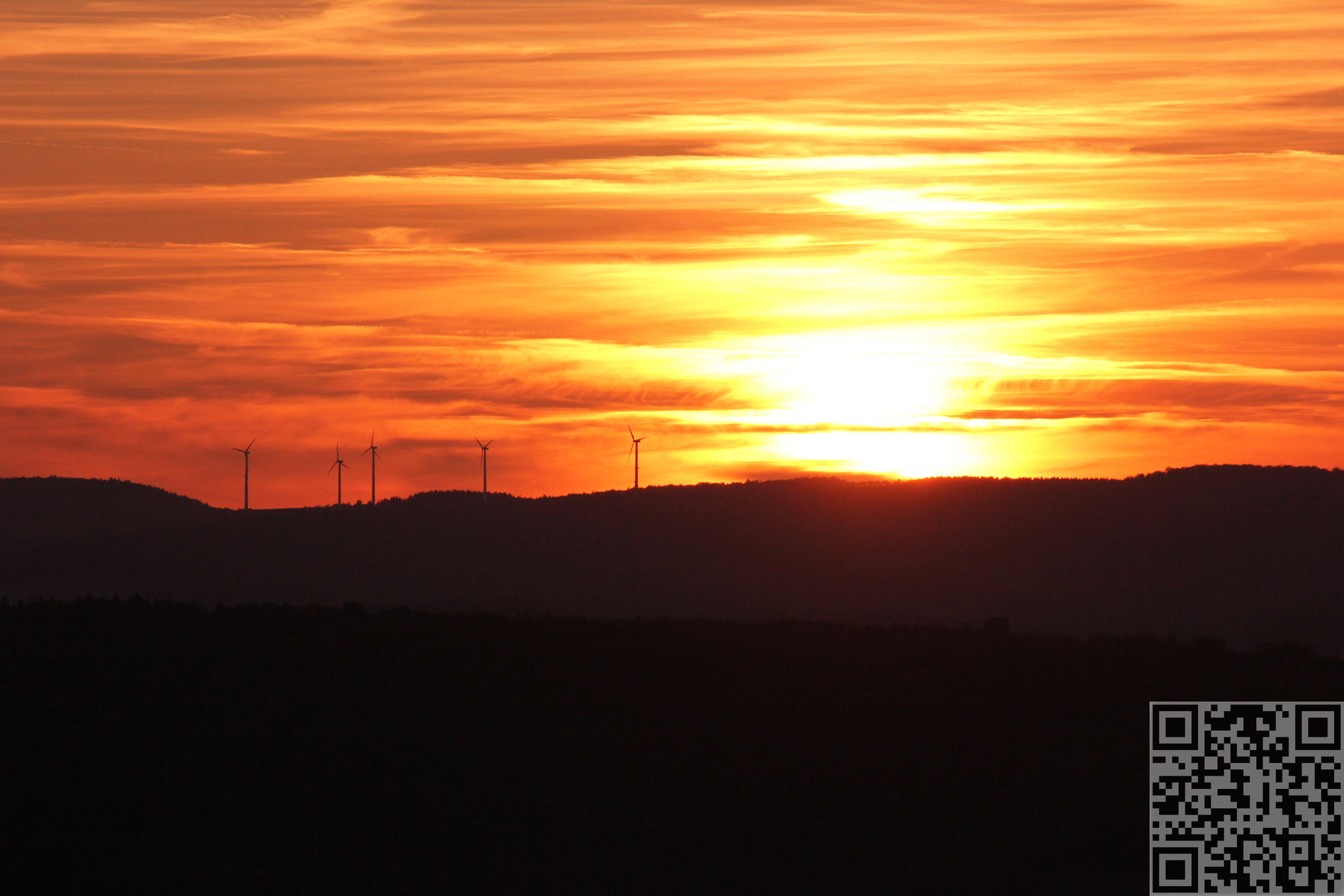 Windräder vor Sonnenuntergang