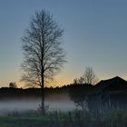 Windschief in der Abenddämmerung