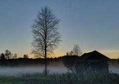 Windschief in der Abenddämmerung