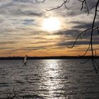 Windsurfen im Sonnenuntergang