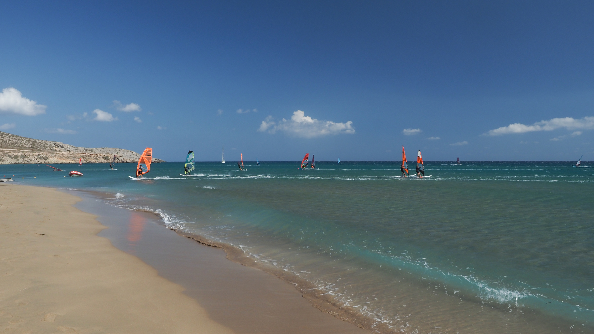 Windsurfer am Prasonisi Beach Rhodos