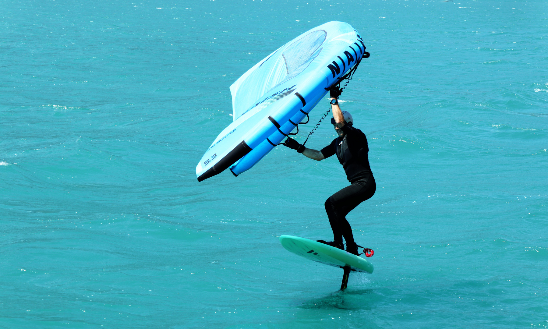 Windsurfing blau