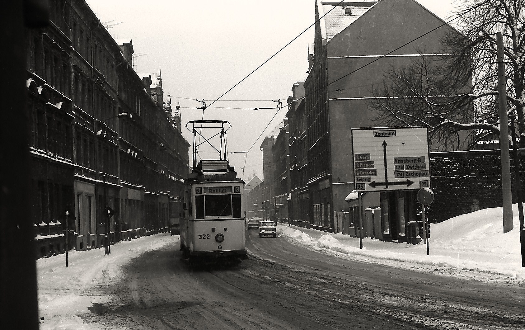 Winter 1985 in Chemnitz Foto & Bild bus & nahverkehr, straßenbahnen
