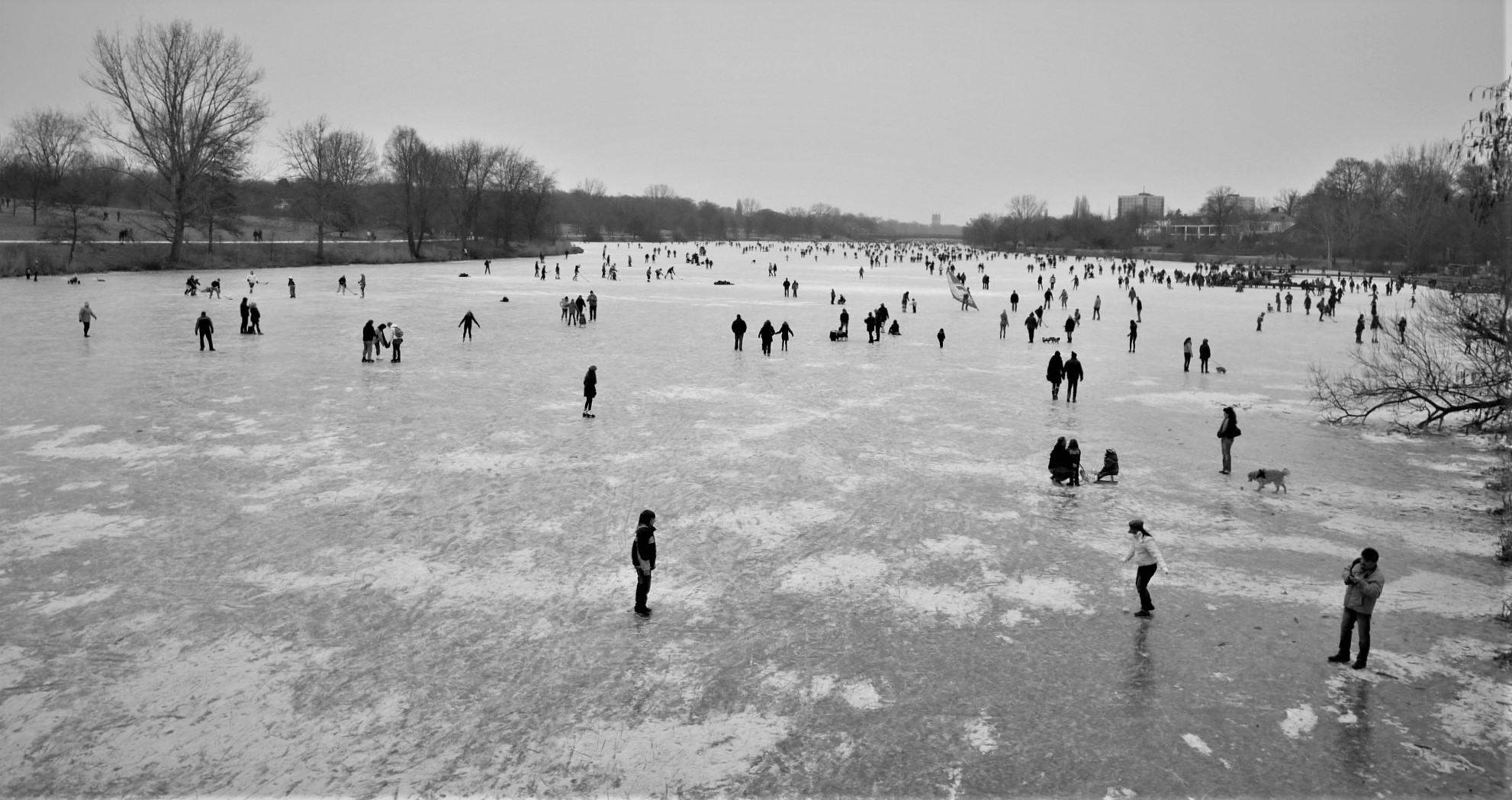 Winter 2012 - Blick auf den zugefrorenen Aasee in Münster