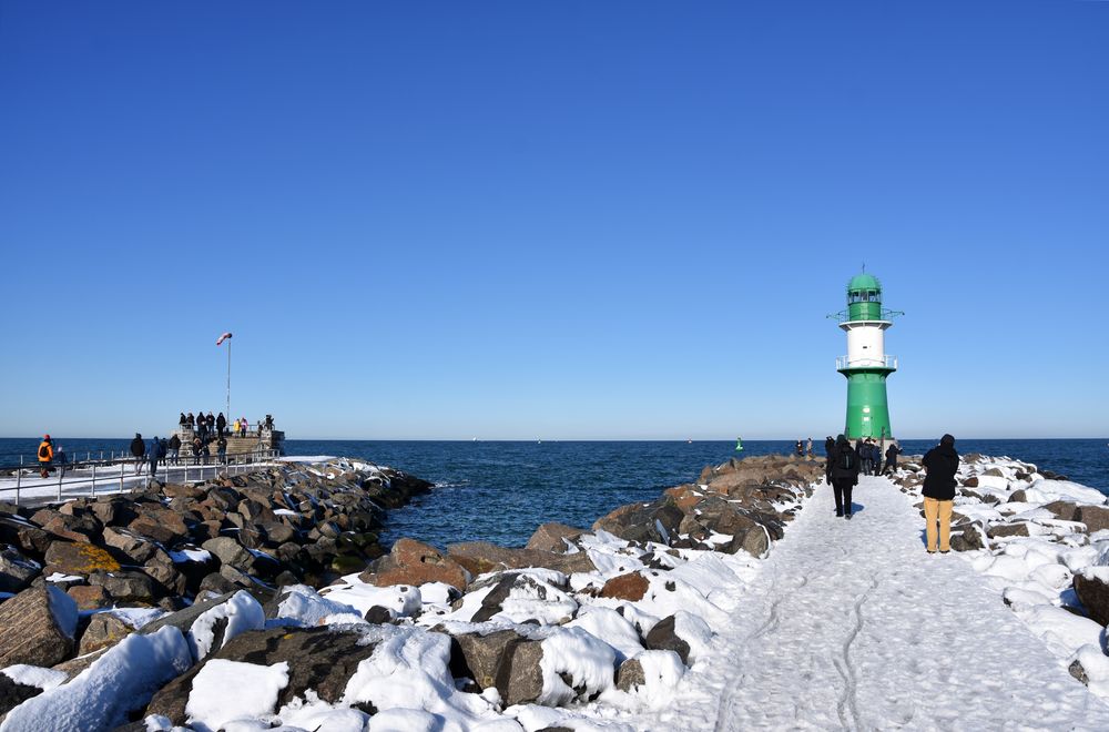 Winter 2021 auf der Warnemünder Westmole