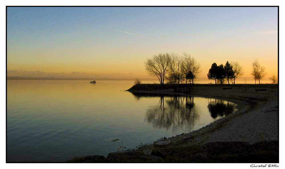 Winter Abendsonne in Neuchatel