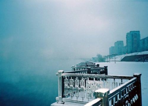 Winter along the River Yenisei,Krasnoyarsk,Siberia.