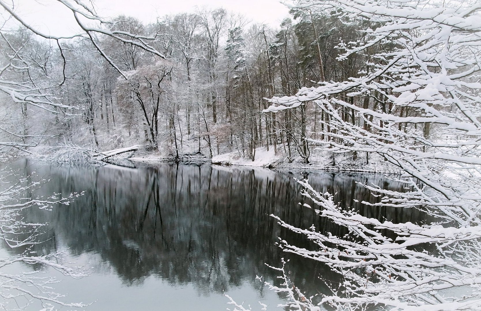 Winter am Bärensee bei Stuttgart