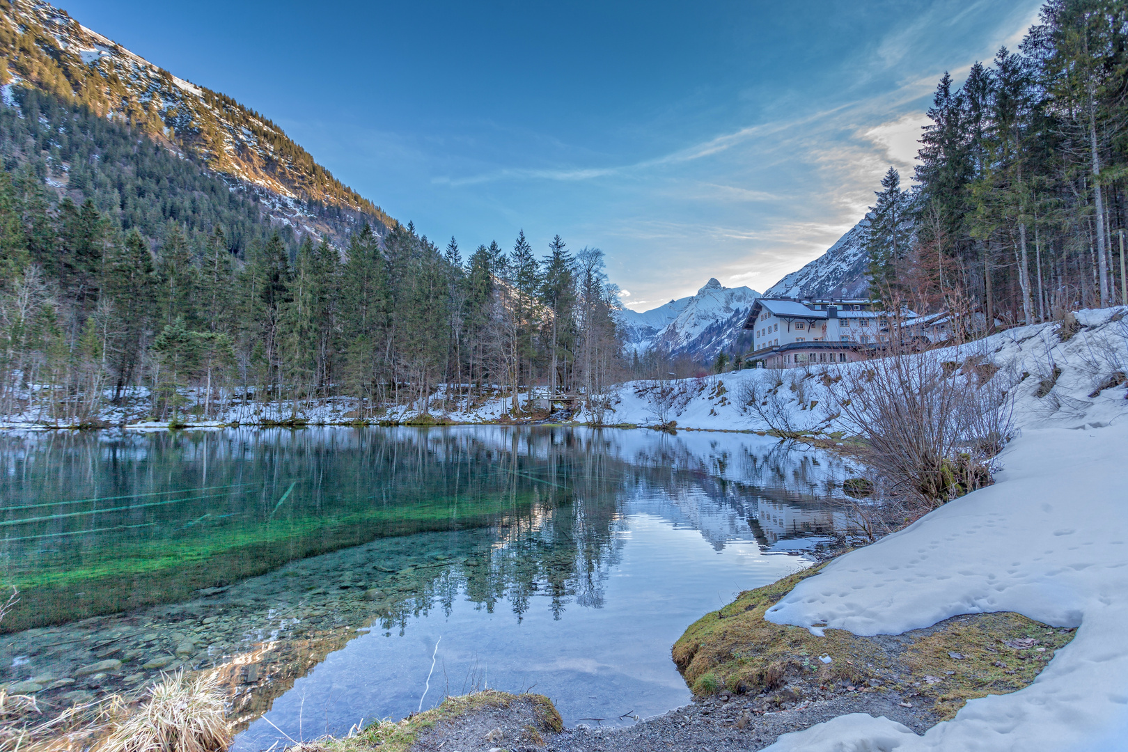 Winter am Christlessee im Stillachtal in Oberstdorf