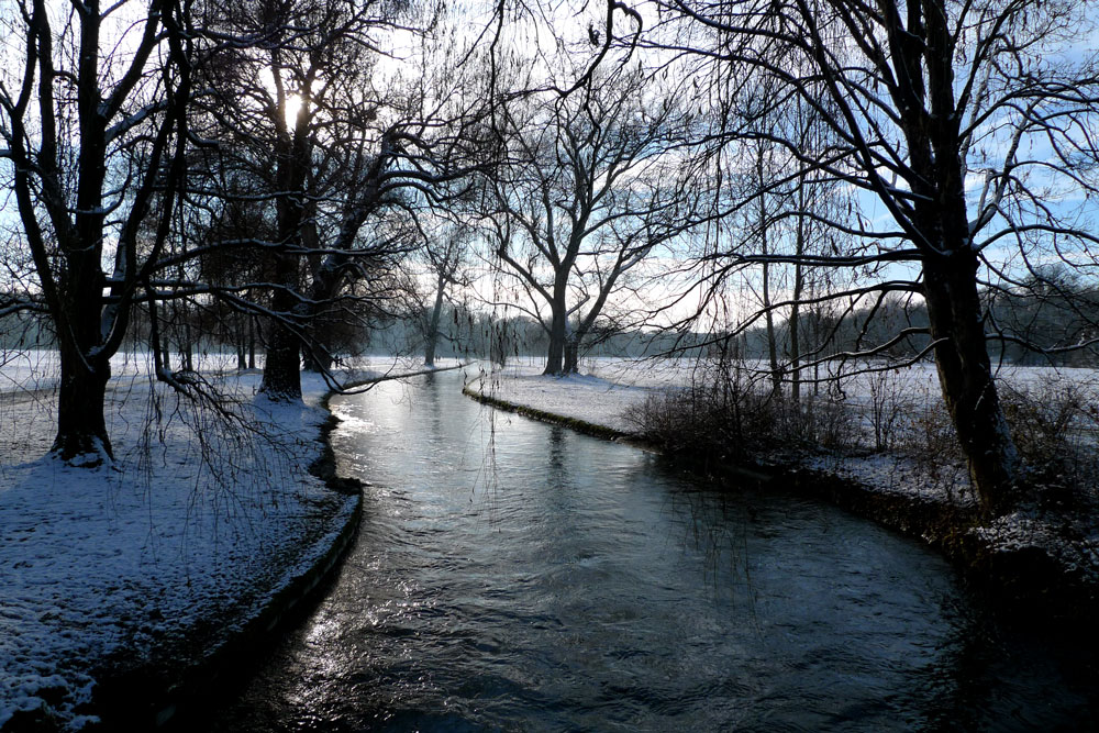 Winter Am Eisbach Englischer Garten Munchen Foto Bild
