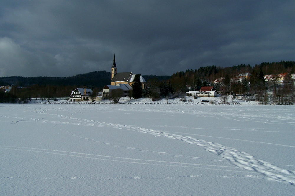 Winter am Lipno Stausee