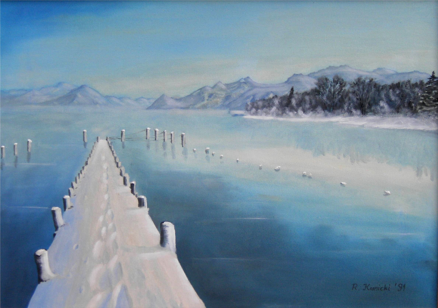 „Winter am See" #2 (blau)