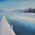 „Winter am See" #2 (blau)