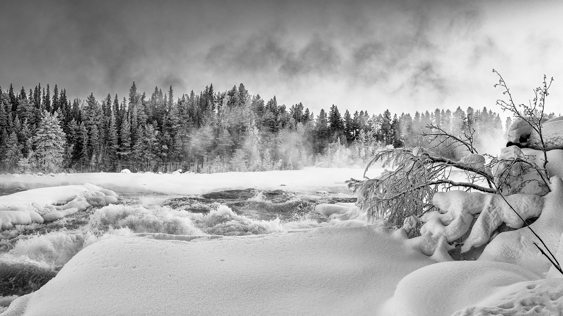 Winter am Storforsen