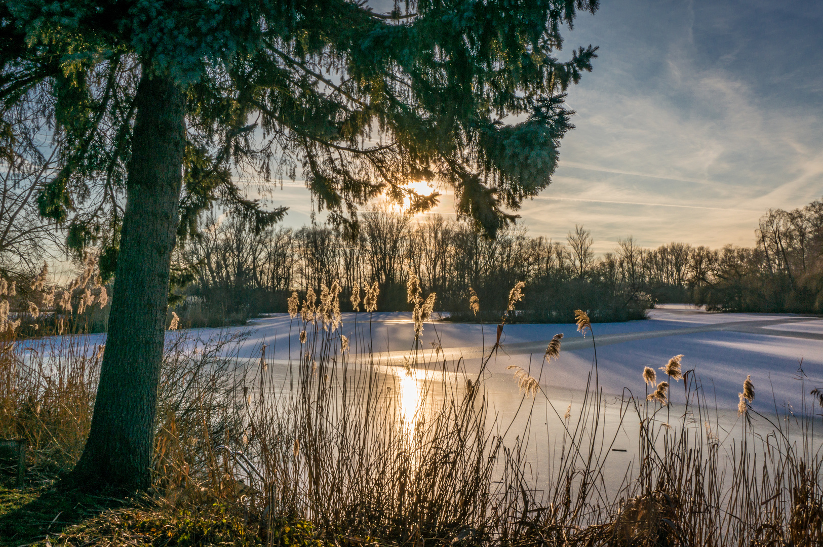 Winter an den Teichen III Hannover Foto & Bild sonnenuntergang