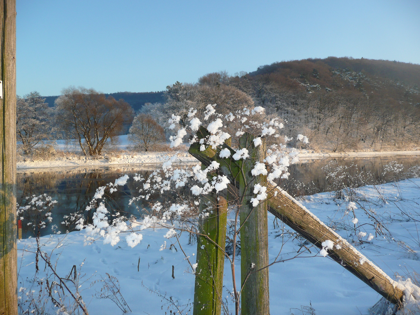 Winter an der Fulda bei Wilhelmshausen bei Kassel