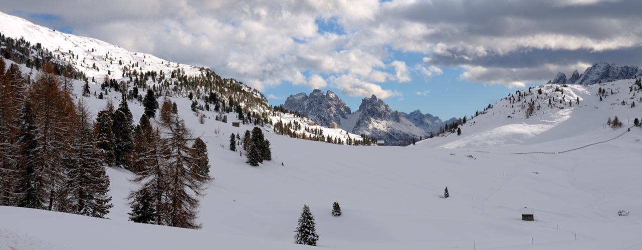 Winter auf einem der schönsten Hochplateaus Südtirols, der Plätzwiese...