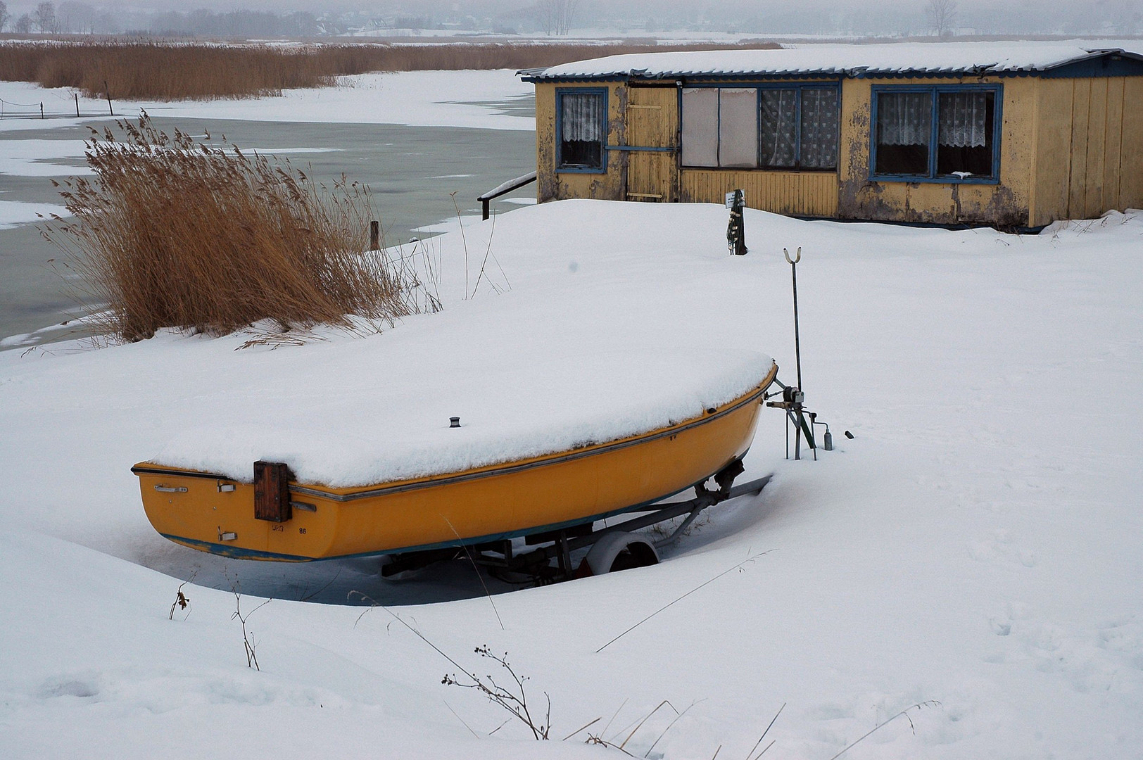 Winter auf Rügen 3 - mein Haus, mein Boot, mein See (Bodden..)