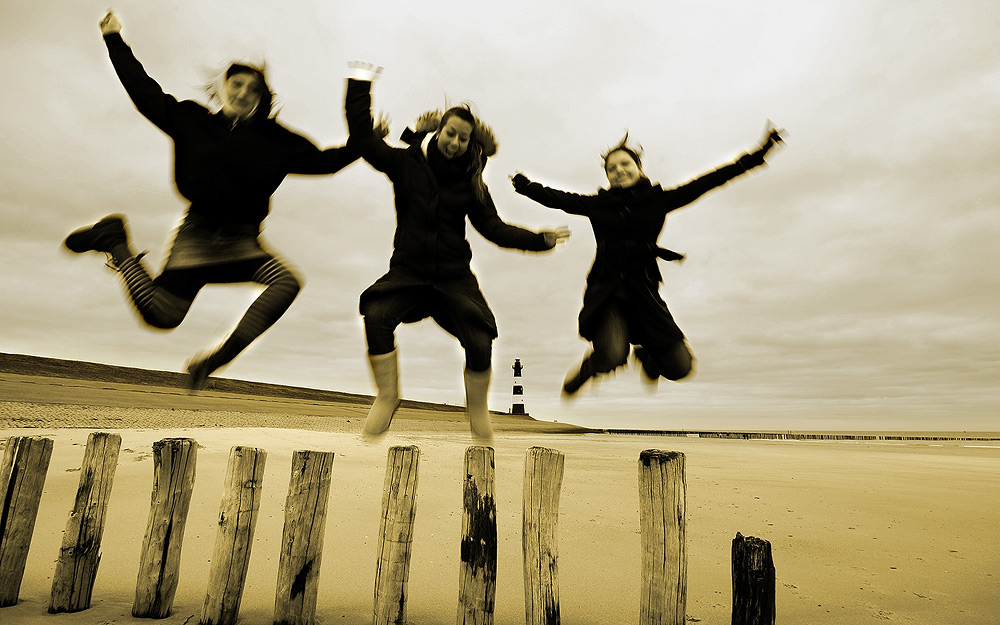 winter beach fun