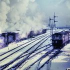 Winter bei der Eisenbahn in Schottland