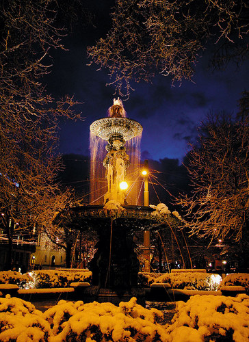 Winter-Brunnen in Zürich