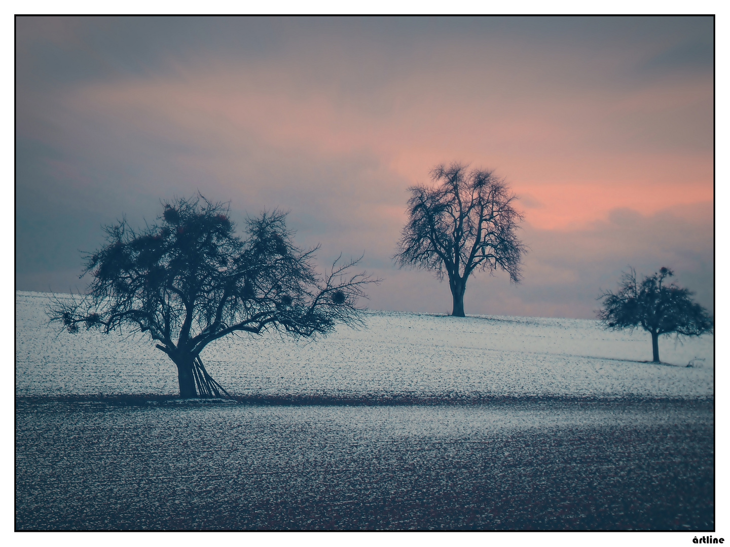 winter day in the evening