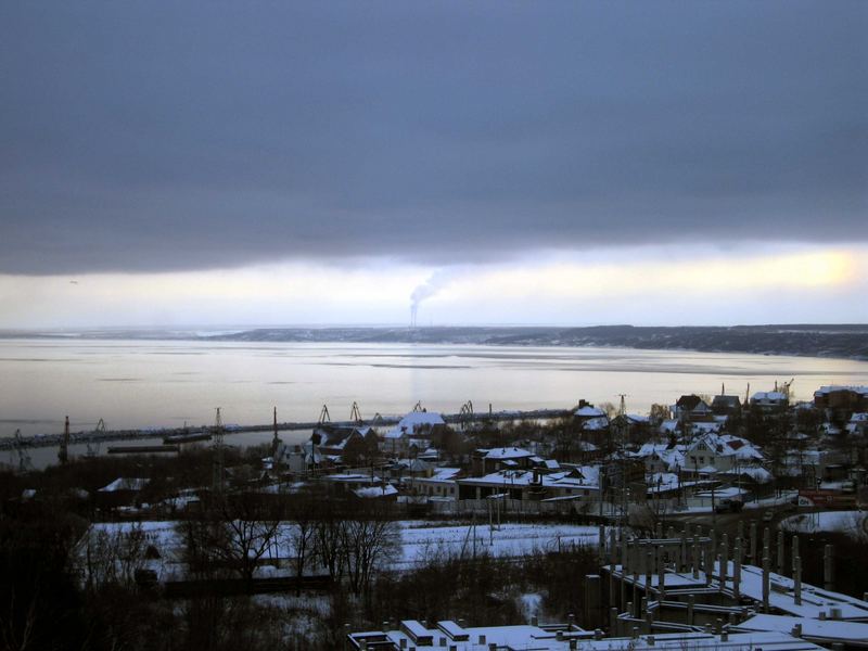 Winter day is over the city...