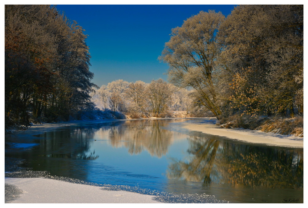 Winter, entlang der Ems in Rheine 2