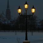 Winter evening in town