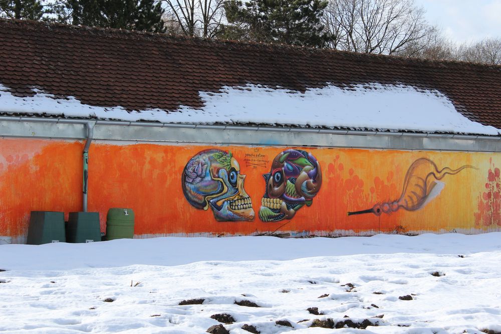 Winter, Graffiti, Schaugärten München