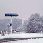 Winter-Idylle an der Autobahnauffahrt Boxberg morgens kurz nach halb sieben