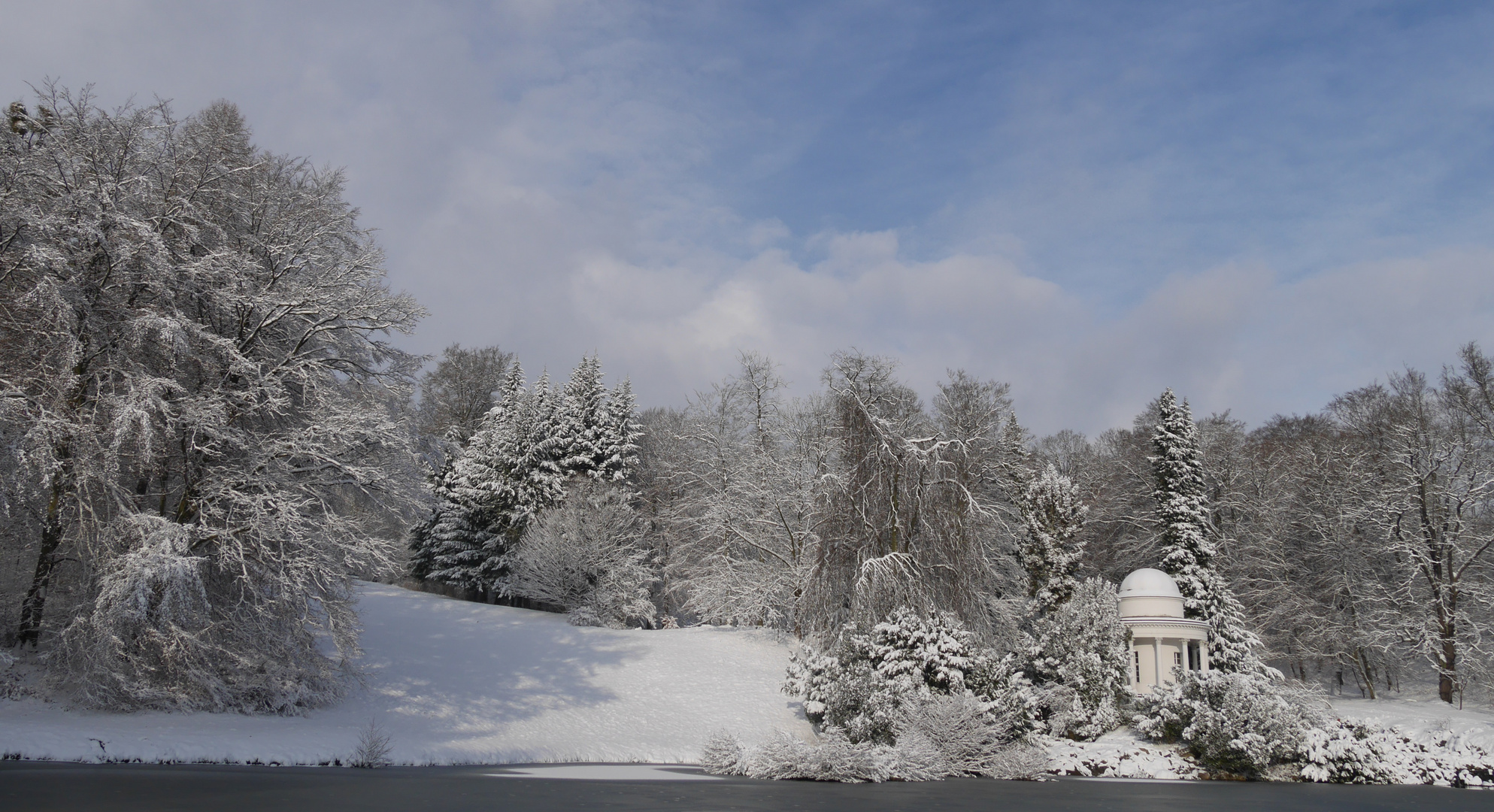 Winter im Bergpark Wilhelmshöhe in Kassel