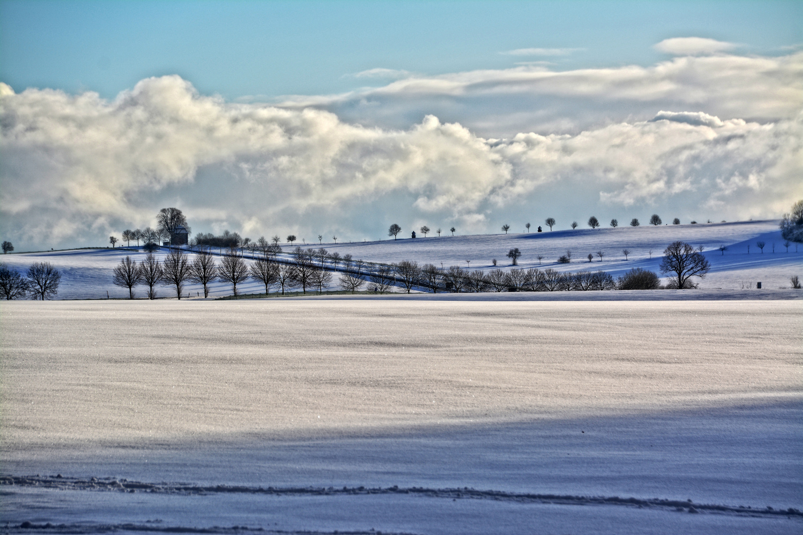 Winter im Eichsfeld - Blick zu Kalteneberschen Klus