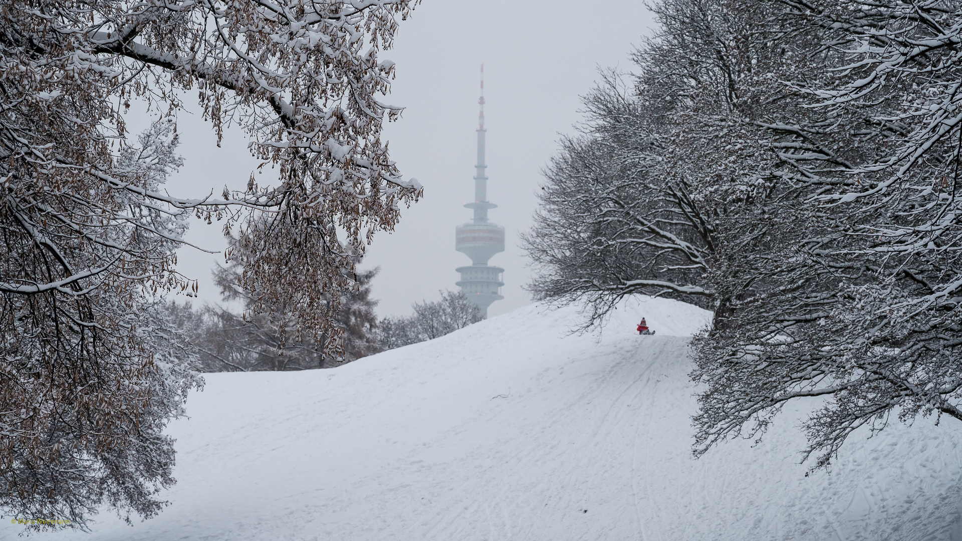 Winter im Olympiapark in München