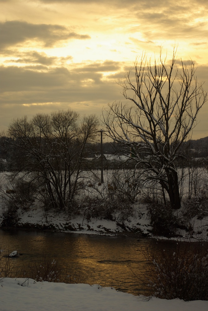 winter im sonnenuntergang