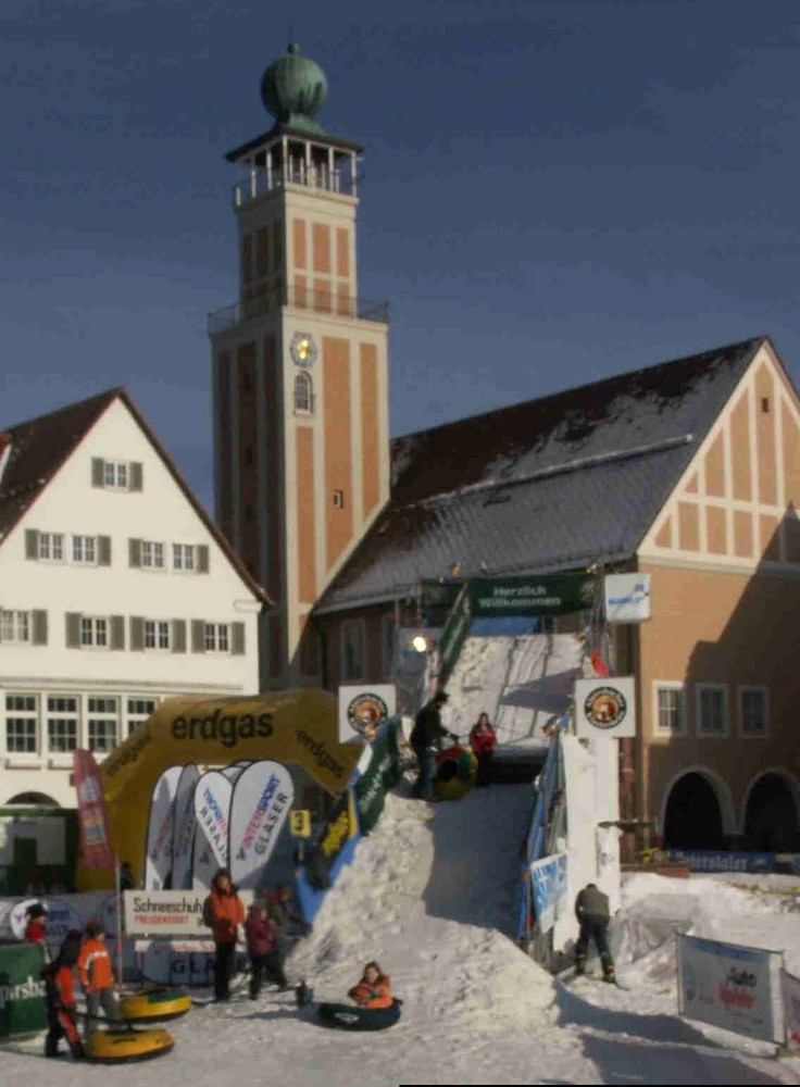 Winter in Freudenstadt mit mobiler Skisprungschanze