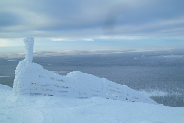 Winter in Lappland: Blick vom Yllästunturi über Finnland