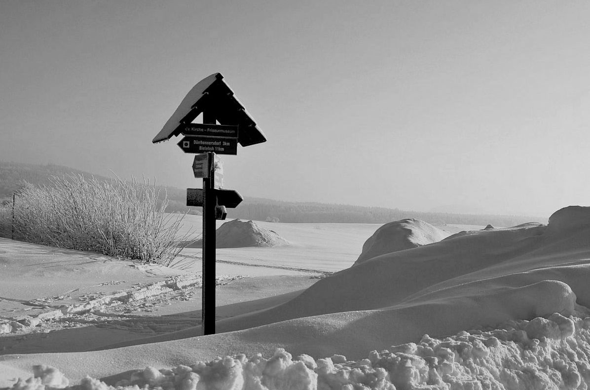 Winter in schwarz-weiß