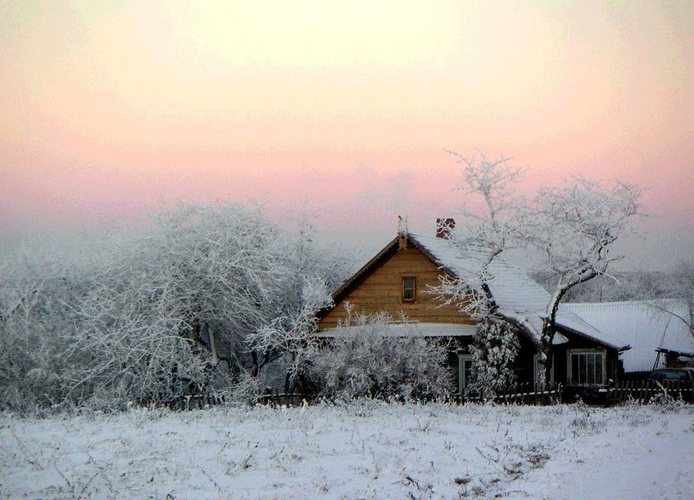 Winter in Vaiskunai, Litauen