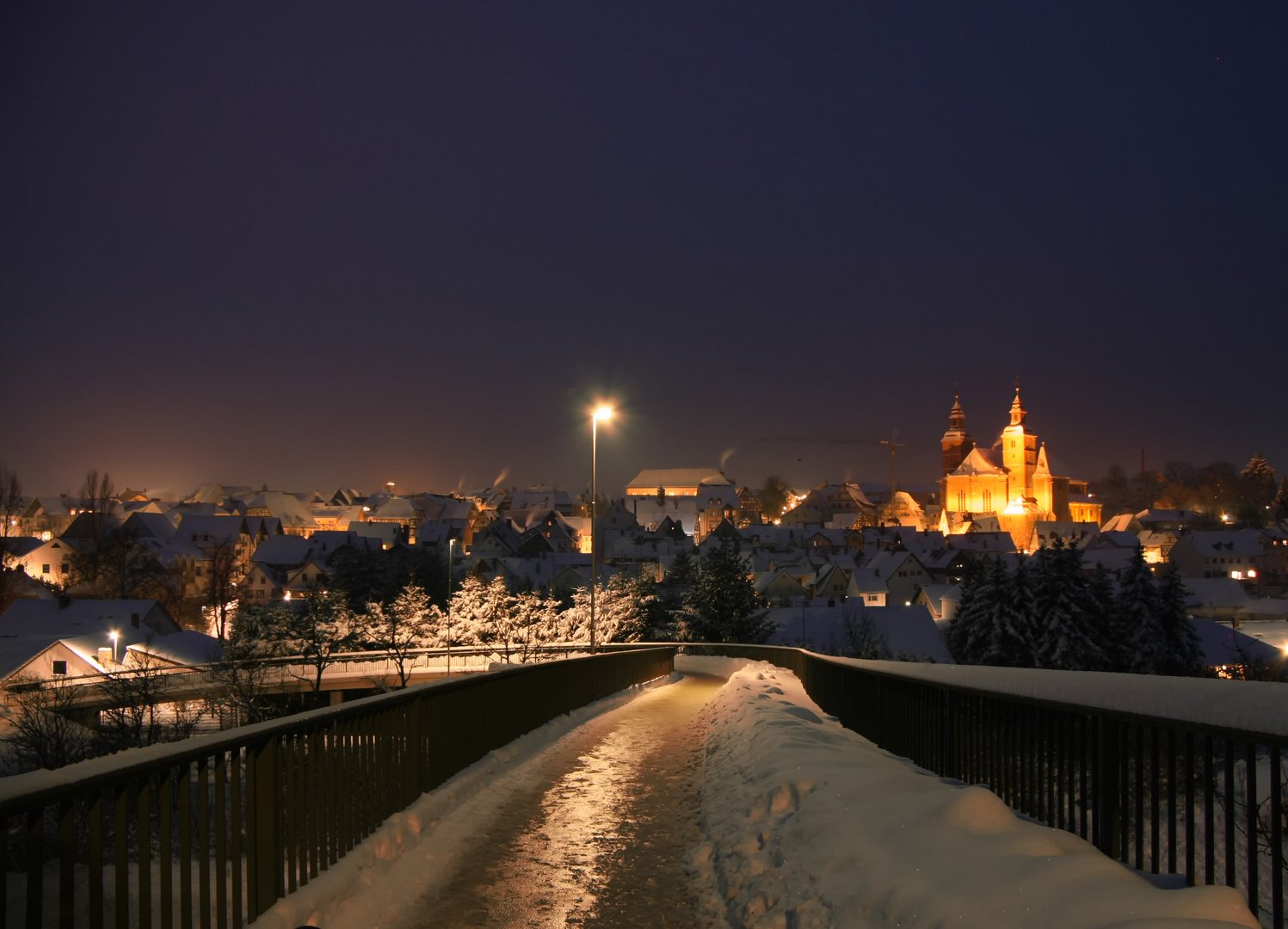 Winter in Walldürn bei Nacht