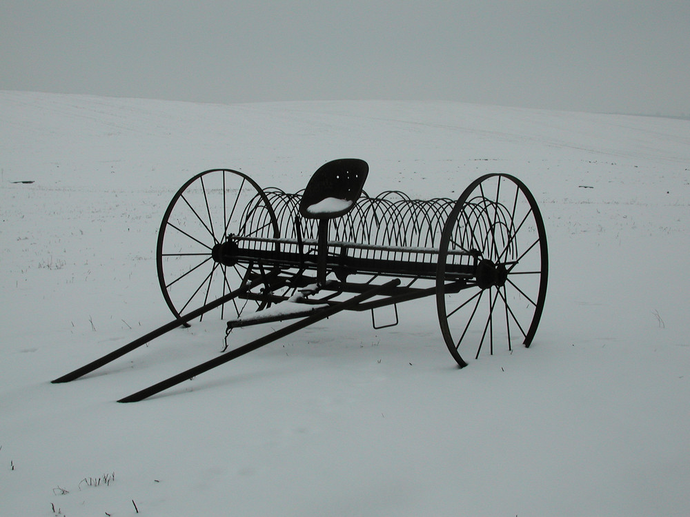 WINTER LANDSCAPE WITH PLOUGH