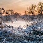 Winter morning at the river Amper.